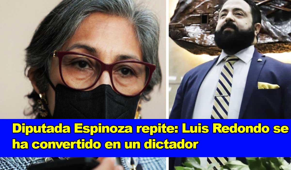 Diputada Espinoza repite Luis Redondo se ha convertido en un dictador